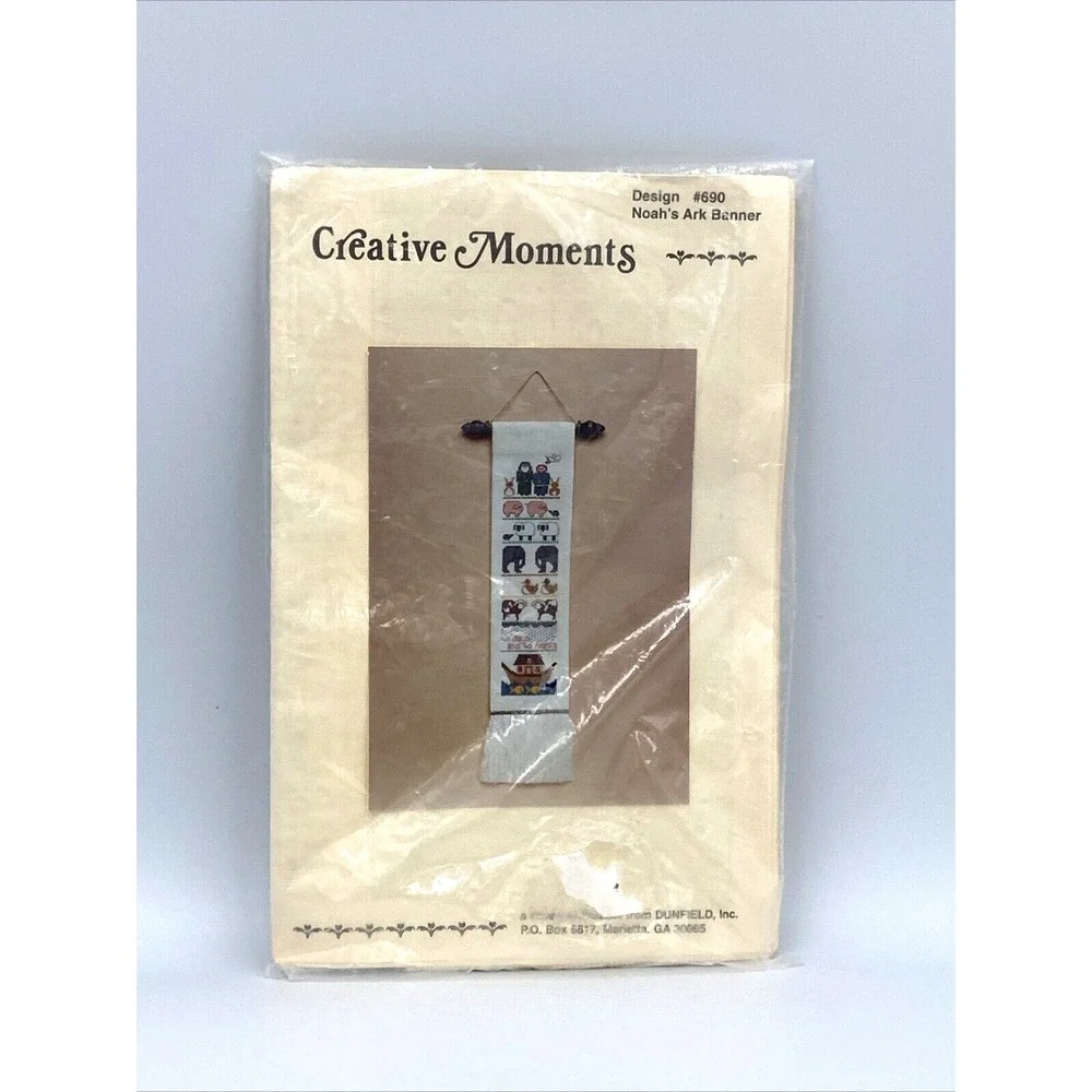 Creative Moments Cross Stitch Kit Noah's Ark Banner #690‎ New Old Stock